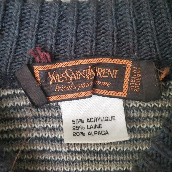 Saint Laurent Men's Plaid Sweater - Picture 5 of 6